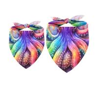 2pcs Pack Dog Bandanas Rainbow Color Octopus Triangle Scarf for Small Medium Large Dogs and Cats Pet Kerchief Triangle Scarfs Bibs