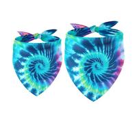 2pcs Pack Dog Bandanas Rainbow Tie Dyed Swirl Triangle Scarf for Small Medium Large Dogs and Cats Pet Kerchief Triangle Scarfs Bibs
