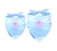 2pcs Pack Dog Bandanas Sea Whale Octopus Triangle Scarf for Small Medium Large Dogs and Cats Pet Kerchief Triangle Scarfs Bibs