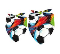 2pcs Pack Dog Bandanas Soccer Ball Triangle Scarf for Small Medium Large Dogs and Cats Pet Kerchief Triangle Scarfs Bibs