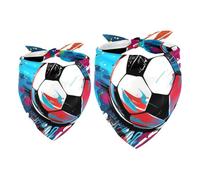 2pcs Pack Dog Bandanas Soccer Ball Triangle Scarf for Small Medium Large Dogs and Cats Pet Kerchief Triangle Scarfs Bibs