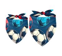 2pcs Pack Dog Bandanas Soccer Ball Triangle Scarf for Small Medium Large Dogs and Cats Pet Kerchief Triangle Scarfs Bibs