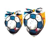 2pcs Pack Dog Bandanas Soccer Ball Triangle Scarf for Small Medium Large Dogs and Cats Pet Kerchief Triangle Scarfs Bibs
