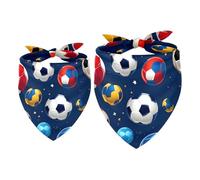 2pcs Pack Dog Bandanas Soccer Ball Triangle Scarf for Small Medium Large Dogs and Cats Pet Kerchief Triangle Scarfs Bibs