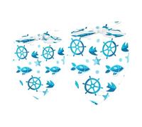 2pcs Pack Dog Bandanas Starfish and Wheel Triangle Scarf for Small Medium Large Dogs and Cats Pet Kerchief Triangle Scarfs Bibs
