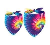 2pcs Pack Dog Bandanas Swirl Tie Dye Triangle Scarf for Small Medium Large Dogs and Cats Pet Kerchief Triangle Scarfs Bibs