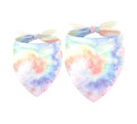2pcs Pack Dog Bandanas Tie Dye Swirl Triangle Scarf for Small Medium Large Dogs and Cats Pet Kerchief Triangle Scarfs Bibs
