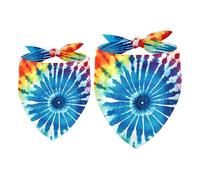 2pcs Pack Dog Bandanas Tie Dyed Swirl Triangle Scarf for Small Medium Large Dogs and Cats Pet Kerchief Triangle Scarfs Bibs