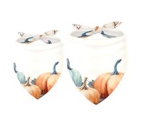 2pcs Pack Dog Bandanas Watercolor Pumpkins Autumn Leaves Fall Triangle Scarf for Small Medium Large Dogs and Cats Pet Kerchief Triangle Scarfs Bibs