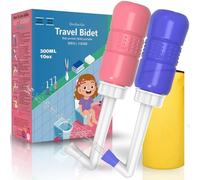 2Pcs-Pack Portable Bidet for Travel Personal Hygiene Cleaning-Postpartum Perineal Care-Portable Hand Held Travel Bidet Sprayer for Women or Men,300ml 10oz Post-Birth Perineal Wash Bottle,Blue Pink
