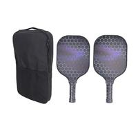 2PCS Paddles Set, Fiberglass Lightweight Rackets with Ergonomic Grip and Edge Guard, Portable Carry Case Included for Men, Women & Beginners (Black Bag)