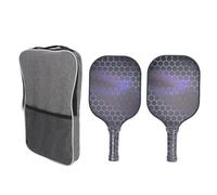 2PCS Paddles Set, Fiberglass Lightweight Rackets with Ergonomic Grip and Edge Guard, Portable Carry Case Included for Men, Women & Beginners (Grey Bag)