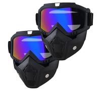 2Pcs Paintball Mask Anti Fog,Tactical Full Face Mask Ski Mask Goggles Detachable Adjustable,Motorcycle Riding Face Protection (2Colorful)