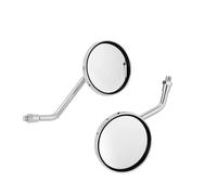 2Pcs/Pair 8mm 10mm Motorcycle Rearview Side Mirrors Convex Chrome/Black Round Mirror Short Stem For Harley For Kaw&asaki Mirrors End Rearviews