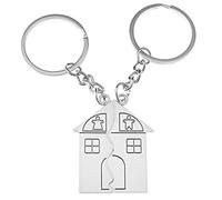 2Pcs Pair Couple Keychain Love Family House Split Man Woman Home Chian Trinket Key Chain for Lovers Alloy Jewelry