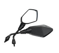 2Pcs/Pair Motorcycle Clockwise Mirror, Scooter E-Bike Rearview Mirrors, Electrombile Back Side Convex Mirror, 8mm/10mm Carbon Fiber Pattern (Color : Black, Size : 8mm Screw)(10mm Screw)