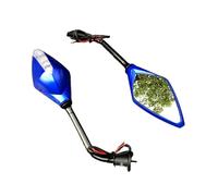 2Pcs/Pair Motorcycle Turn Signals Rearview Mirror Scooter Rear View Mirrors Side Convex 10mm Motorcycle rearview mirror(Blue)