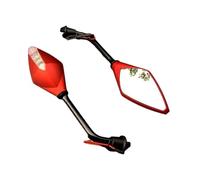 2Pcs/Pair Motorcycle Turn Signals Rearview Mirror Scooter Rear View Mirrors Side Convex 10mm Motorcycle rearview mirror(Red)