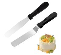 2PCS Palette Knife Baking,Stainless Steel Palette Spatula,Icing Spatula Baking,Straight Sided Bevelled Spatulas,Professional Cake Buttercream Smoothing Tool,for Baking,Home,Bakery Use