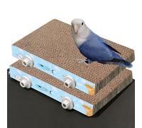2Pcs Paper Bird Toys, Bird Platform, Parrot Toy, Help Birds Clean Beak, Release Stress, Reduce Boredom - Suitable for Macaws, Small Parakeets, and Other Small to Medium-Sized Pet Birds (A)