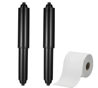 2Pcs Paper Holder Roller, Toilet Paper Holder Rollers, Toilet Roll Holder, Spring Loaded Insert Spindle, Roller Spindle Replacement Rod, Plastic Paper Holder Roller Rod for Bathroom(Black)
