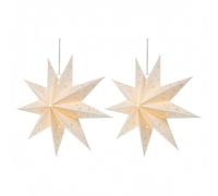 2PCS Paper Star Lantern,17.69 Inch Light up Paper Stars Foldable Christmas Hanging Decorations for Christmas New Year Wedding Birthday Party