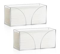 2PCS Paper Towel Dispenser Countertop Acrylic Clear Paper Towel Holder for Bathroom Folded Paper Towel Dispenser Clear Trifold Paper Napkin Holder for Z-fold C-fold MultiFold Trifold - Home Kitchen