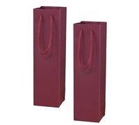 2pcs Paper Wine Bottle Bags 9.5 * 9 * 35CM Burgundy Red Paper Wine Gift Bag Reusable Wines Tote Bags for Whiskey,Champagne Christmas Party