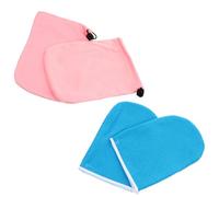 2pcs Paraffin Wax Hand Cover Hand Care Gloves Blue Polyester Flannel