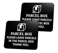 2PCS Parcel Box Sign, 10x10cm Parcel Box Sticker, Please Leave Parcels Here Sign, Prevent The Package From Being Lost, Easy To Use Outdoors, Home and Office Entrances
