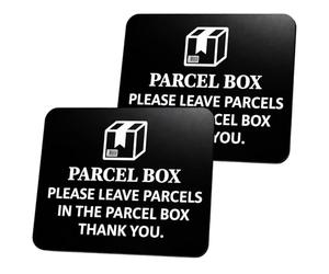 2PCS Parcel Box Sign, 10x10cm Parcel Box Sticker, Please Leave Parcels Here Sign, Prevent The Package From Being Lost, Easy To Use Outdoors, Home and Office Entrances