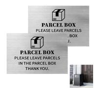 2PCS Parcel Box Sign 15x10cm, Weatherproof Please Leave Parcels Here Sticker, Self-Adhesive Delivery Signage for Home Office Outdoor Parcel Delivery Box