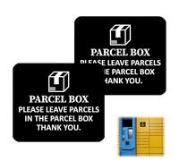 2PCS Parcel Box Sign, Parcel Box Sticker, Parcel Box for Outdoor Packages and Deliveries with Durable Material and Self-Adhesive Backing for Easy Installation on House Office and Door Use