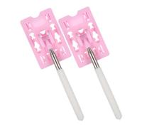 2pcs Parking Telescopic Check Rod Telescoping Pole Ez Pass Holder for Windshield Tire Chocks Windshield Oil Change Stickers Parking Permit Hang Tag Blank Tolls Stainless Steel Pink