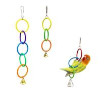2PCS Parrot Bird Climbing Toy, Colorful Hanging Climb Rings Parrot Toy Durable Hanging Fun Interactive Exercise Playing Cage Accessory for Parrots