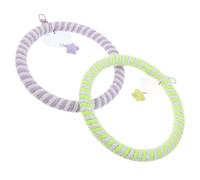 2pcs Parrot Cage Ladder Swing and Circular Perch for Cockatiels | Plastic and Cotton Build, Hooks and Rings for Cage Attachment, Bright Compact Play for Medium Parrots