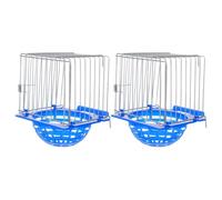 2pcs Parrot Nest Basin Hanging Bird Cage Nest Box Iron Wire Plastic Incubation Box for Finch Hatching and Breeding Lightweight Portable Bird
