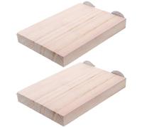 2pcs Parrot Perch Platform Wooden Exercise Resting Stand for Cages | Rounded Edges, Lightweight Rectangular Build, Khaki Finish, Medium and Large Parrots, Hobbyist Spaces
