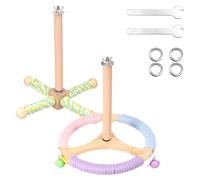 2Pcs Parrot Perch Toy 360° Rotating Anti Slip Bird Interactive Play Stand with Chew Ball Toy, Natural Wooden Bird Cage Accessories for Small&Medium Cockatiels Lovebirds Conures Finches Budgies