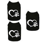 2pcs Party Dog Cloth Pet Vest Pet Clothes Pet Summer Costume Dog Vest Cloth (Blackx3pcs Mx3pcs)