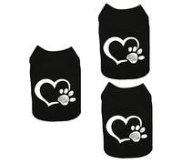 2pcs Party Dog Cloth Pet Vest Pet Clothes Pet Summer Costume Dog Vest Cloth (Blackx3pcs XXLx3pcs)