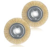 2Pcs Patio Cleaner Wire Brush for Ryobi RAC814 Replacement Steel Wire Wheel Brush with 16mm Arbor Hole for RY18PCA-0 OPC1800 OPC1815 EFB 400/401 and More, Rust and Debris Removal (115mm*16mm*10mm)