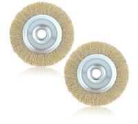 2Pcs Patio Cleaner Wire Brush for Ryobi RAC814 Replacement Wire Wheel Brush with Arbor Hole for RY18PCA-0 OPC1800 OPC1815 EFB 400/401 and More Cleaning Rust Joint Debris(115mm*16mm*10mm)