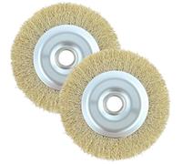 2Pcs Patio Cleaner Wire Brush Replacement for Ryobi RAC814 - Fits RY18PCA-0, OPC1800, OPC1815, EFB 400/401 - 115mm Steel Wheel Brush with 16mm Arbor Hole for Rust, Grout & Debris Cleaning