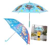 2Pcs Paw Patrol Kids Umbrella, Boys & Girls Compact Windproof Umbrellas with Plastic Easy Grip Handle, Safety Auto Open Stick & Folding Travel Brolly, Rain & UV Protection 3-7 Years