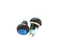 2PCS PBS-33A Lock Button Blue 12mm Round Latching Switch Small Push 3A 250V Controls Switches