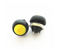 2PCS PBS-33B seven-color small button waterproof switch self-resetting red lock-free switch 12MM opening(Yellow x2PCS)