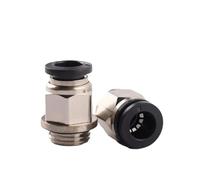 2PCS PC Pneumatic Quick Connector Black Copper G Thread 1/8 inch 1/4 inch 3/8 inch 1/2 inch Outer zinc Threaded Pipe Water Gas Connector(PC12-G04)