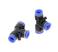 2PCS PE PEG Tee T-Type Pneumatic Tee 4mm to 16mm OD Hose Push-in Air Gas Connector Quick Connector Connector(PEG-8-4mm)