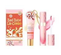 2PCS Peach Lip Conditioner & Lip Oil - Natural Lip Gloss Set - Deeply Moisturizing Lipgloss Balm for Dry & Chapped Lips - Day & Night Repair Lip Balm Set - Gifts For Teenage Girls Lip Care